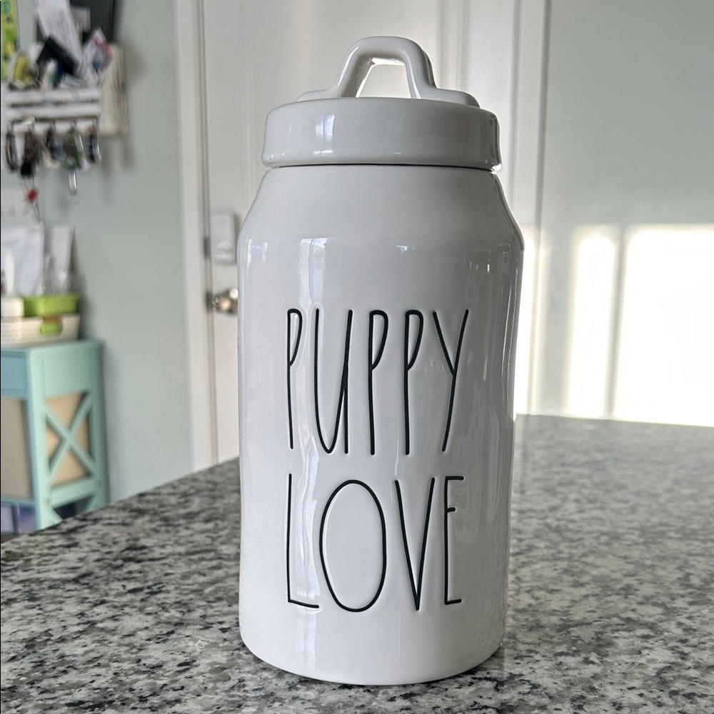 Rae Dunn White Ceramic Canister with Lid